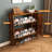 Shoe Storage Cabinet With 2 Flip Drawers, Freestanding Organizer With Metal Legs For Entryway, Narrow Shoe Rack Cabinet, Rustic Brown