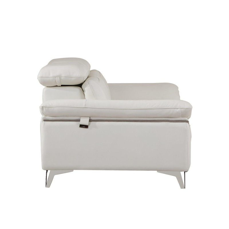 Canapé en cuir italien Top Grain, Cuir blanc