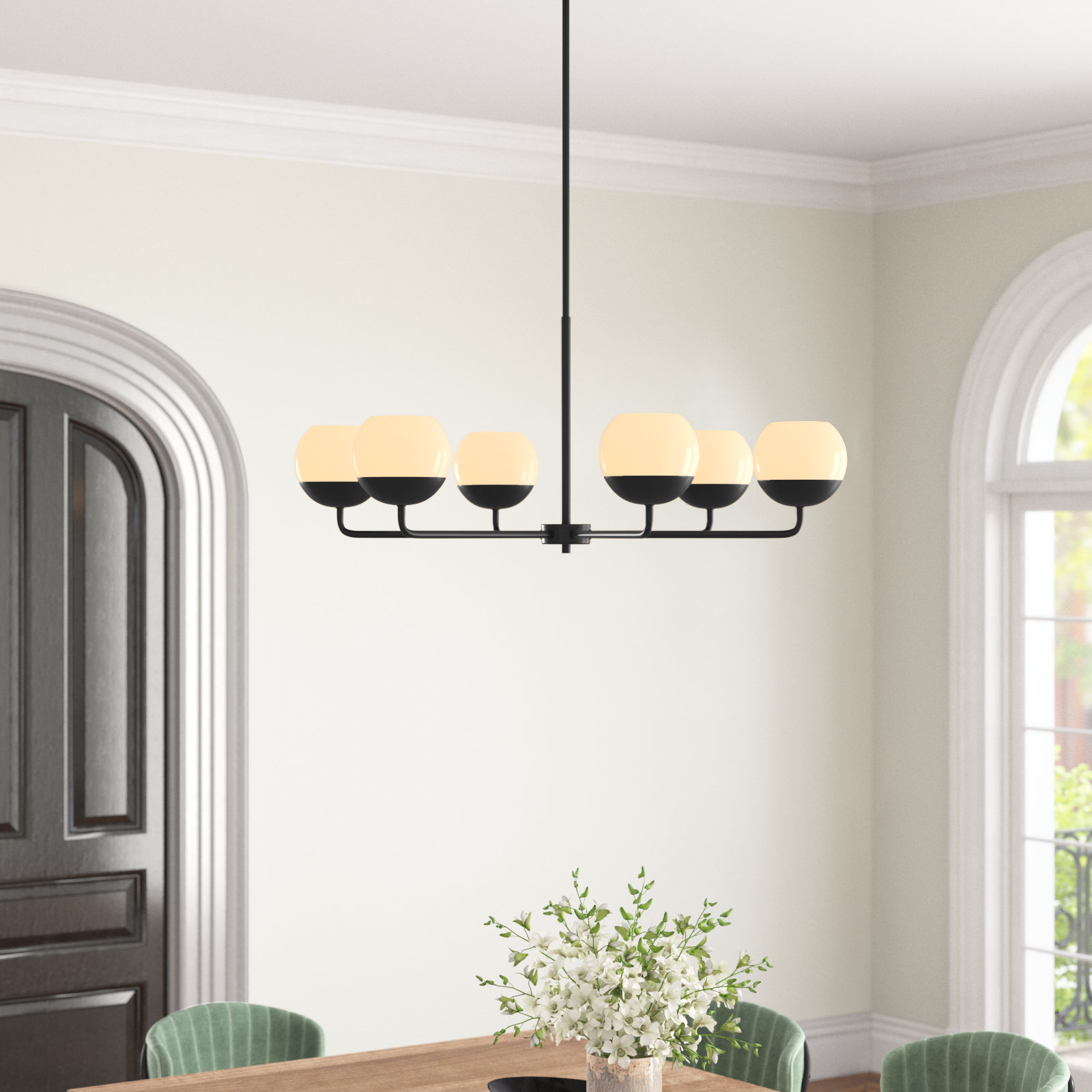 Avoca 6-Light Chandelier, Midnight Black