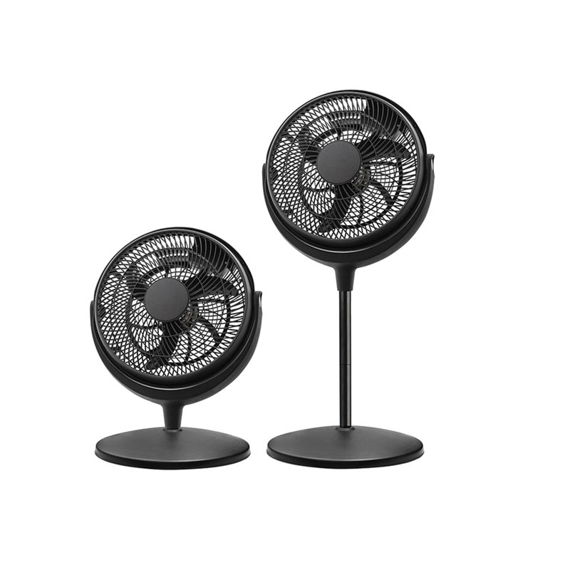 Brentwood Black 12" Adjustable Height Pedestal Fan with Three Speeds