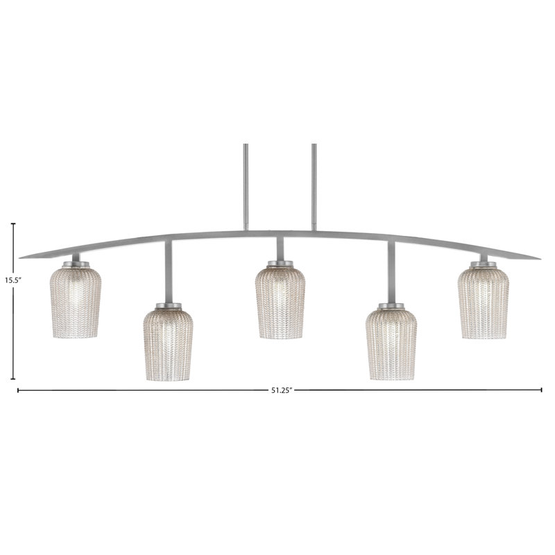 Kurve 5 Light Bar Shown In Graphite Finish With 5" Silver Textured Glass
