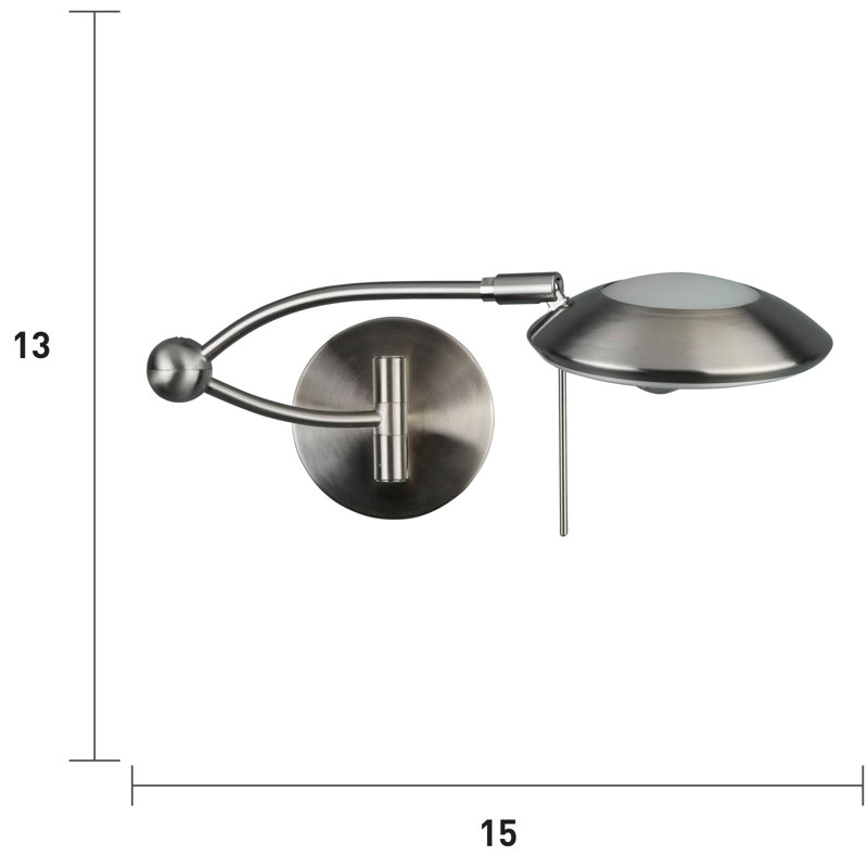 Alani Swing Arm Sconce, Satin Silver
