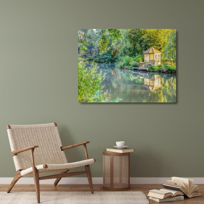 Alcott Hill® Frank, art sur toile tendue par la galerie Assaf: Gazebo par Basingstoke canal, H 28 po x l 36 po