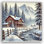 «Winter Cabin Escape: Snowy Mountain Landscape», art mural sur toile tendue