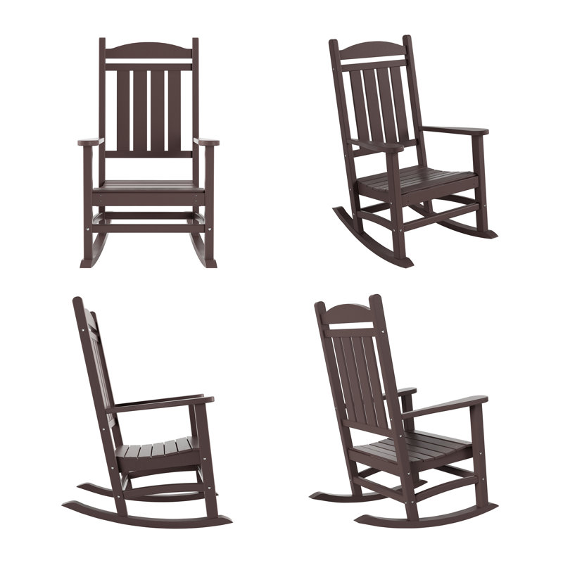 Chaise berçante d'extérieur en plastique Laguna, Brun foncé