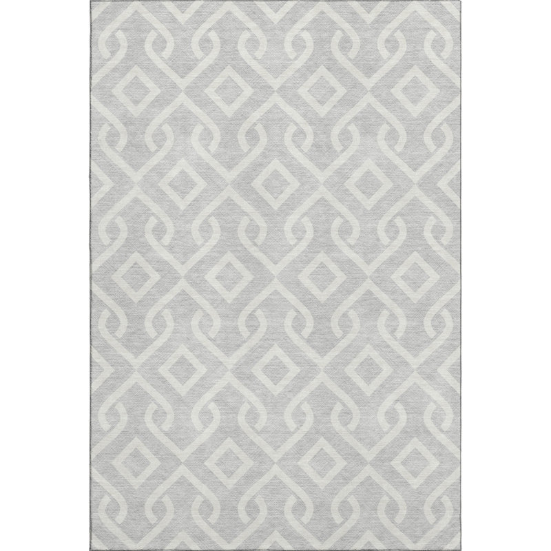 Premium Machine Washable Cerrito Silver Rug, Rectangle 10' x 14'