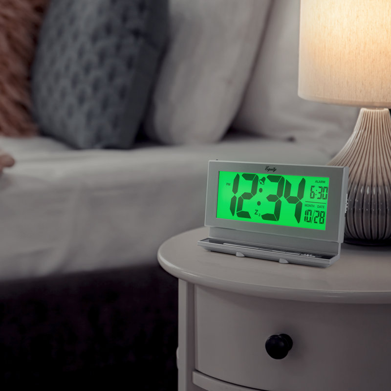 Electric Tabletop Clock in Gray with Alarm