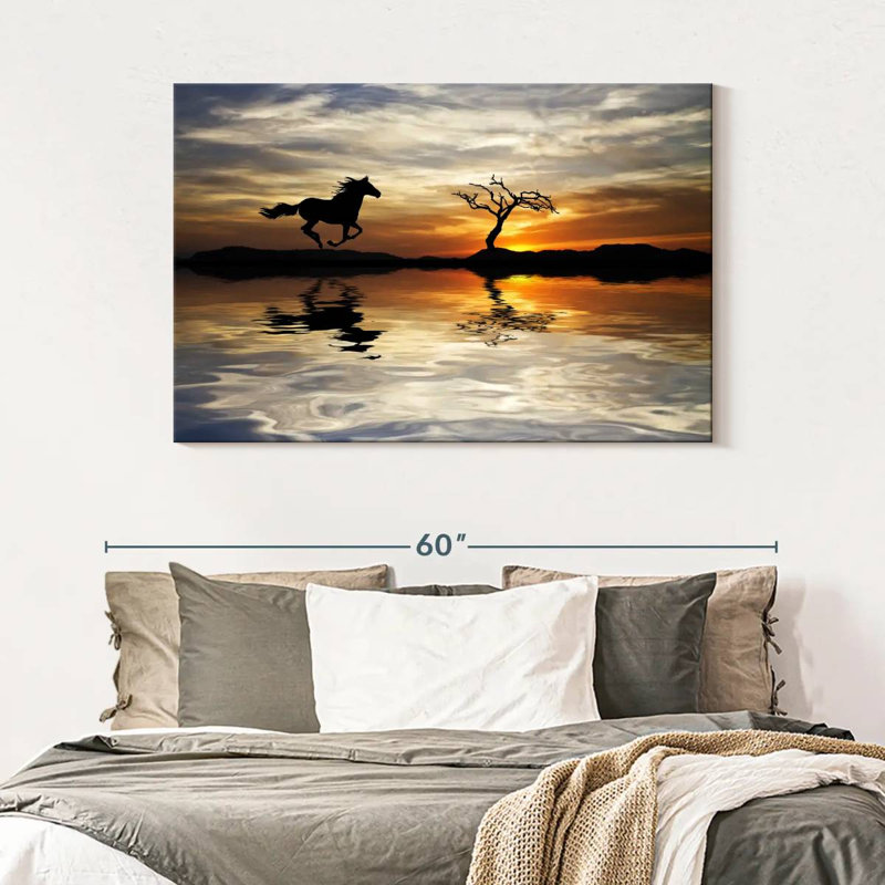 Cheval brun foncé Brampt, H 32 po x l 48 po