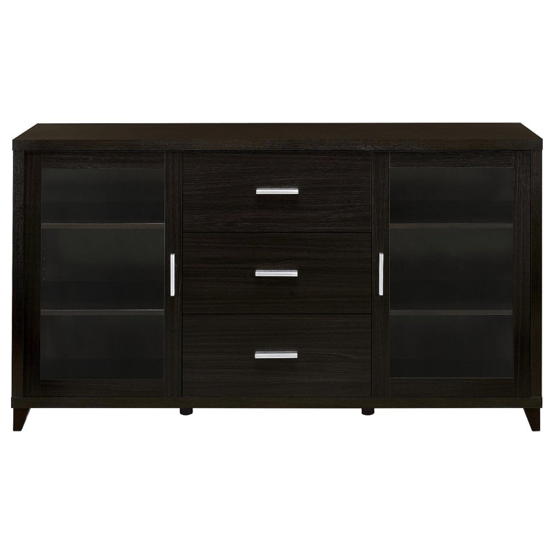 Nyler Cappuccino 3-Drawer Rectangular TV Console