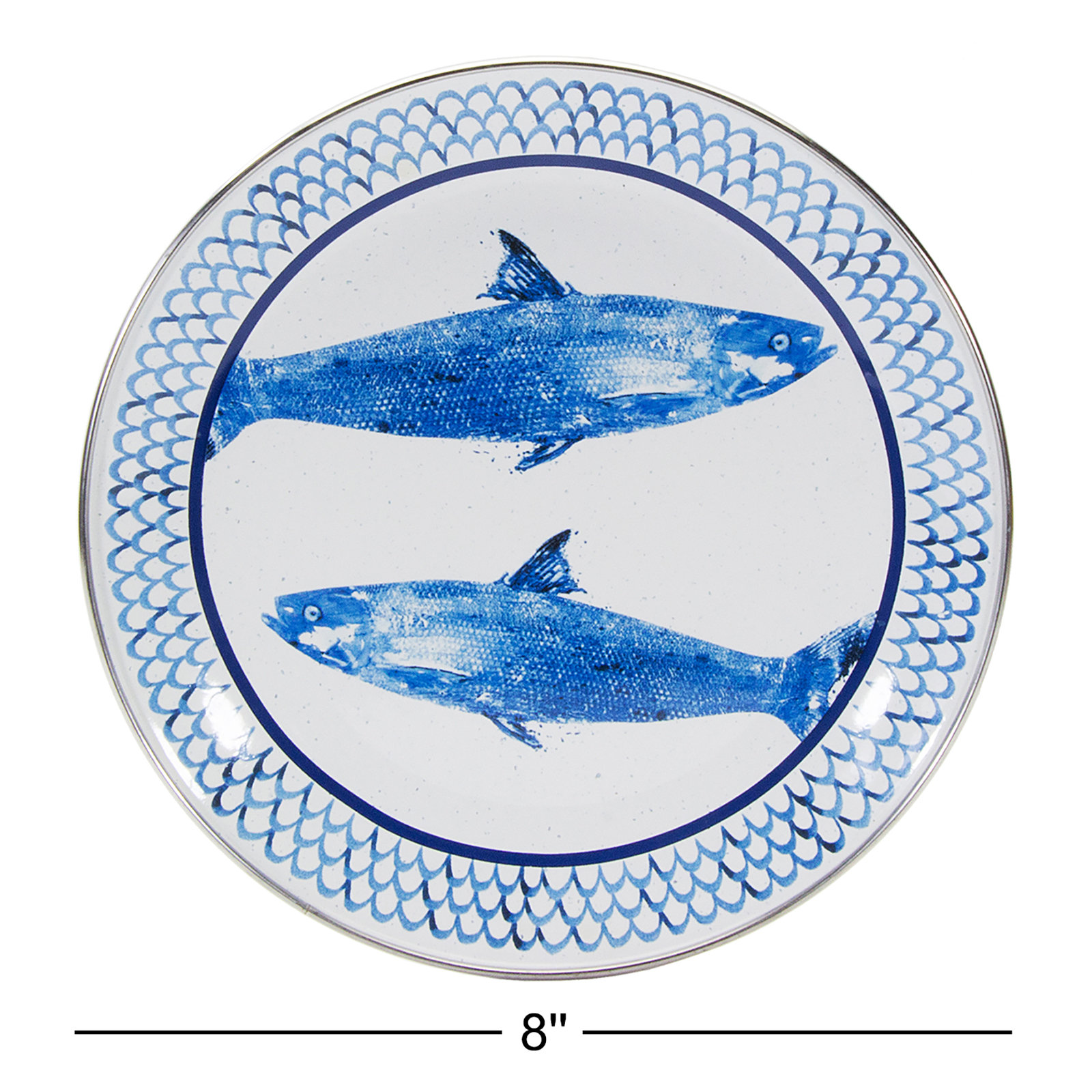 Golden Rabbit Pescado Enamel Sandwich Plates