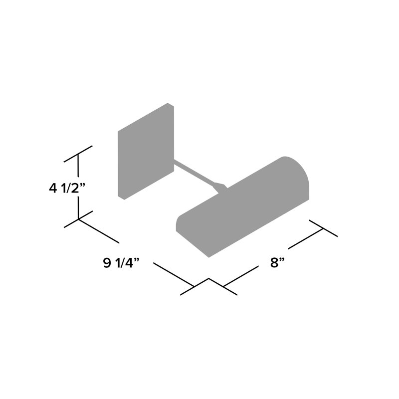 Applique murale murale à 1 lumière à intensité variable Cherno, Laiton poli, H 4,5 po x l 9,25 po x p 8 po
