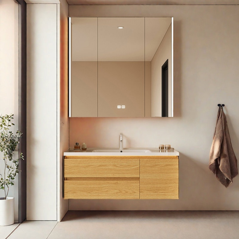 Armoire de salle de bain simple de style nordique, Burlywood