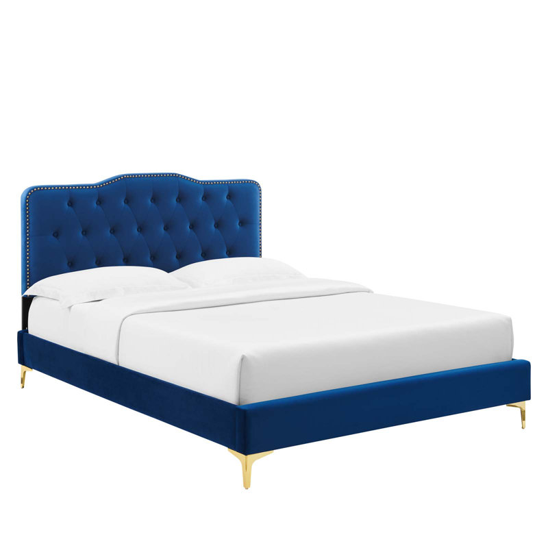 Modway Amber Platform Bed, Queen, Navy