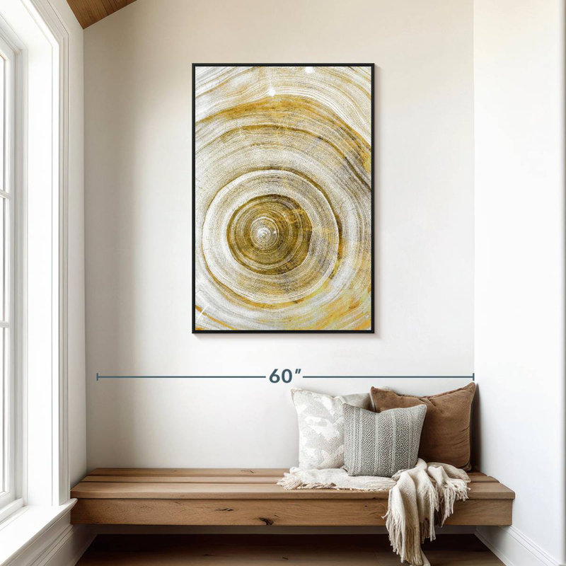 Anneaux d'arbre géométrique Volk, Cadre flottant noir, 29 po x 43 po