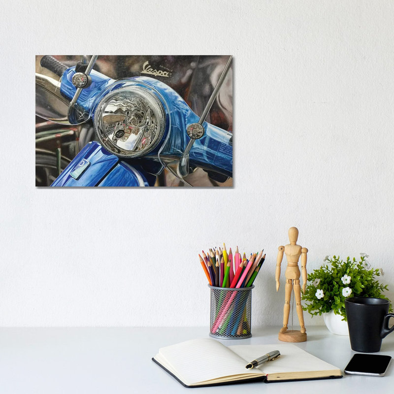 Vespa by J.Bello Studio - Wrapped Canvas Print, 20.32 cm H x 30.48 cm W