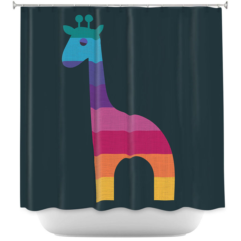Rideau de douche simple giraffe-chambre
