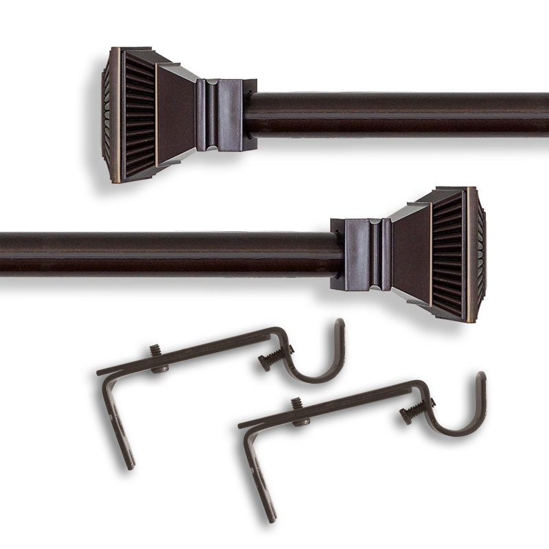 Tringle à rideaux simple métallique 1 po, 28" - 48"