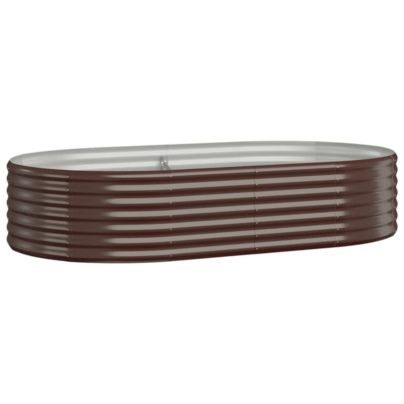 Garden Raised Bed Powder-coated Steel, brown, 36cm H x 175cm W x 100cm D