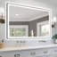 Miroir de salle de bain moderne sans cadre avec fonction de désembuage et lumière réglable-551068561-566337161-566337165