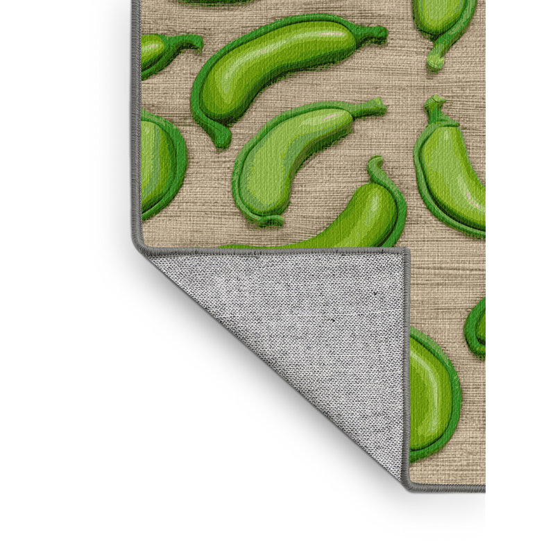 Washable Lima Beans Fresh Vegetables Area Rug, Rectangle 3' x 5'