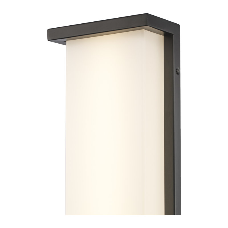Iron LED Wall Light, Black, 24" H x 9" W x 4" D