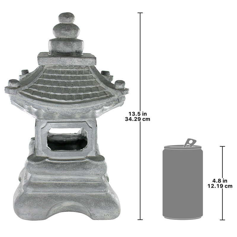 Chengdu Pagoda Gray Resin Asian Lantern Statue