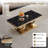 Skailar Pedestal Coffee Table,Faux Marble Top Metal Base-61140928-61140929