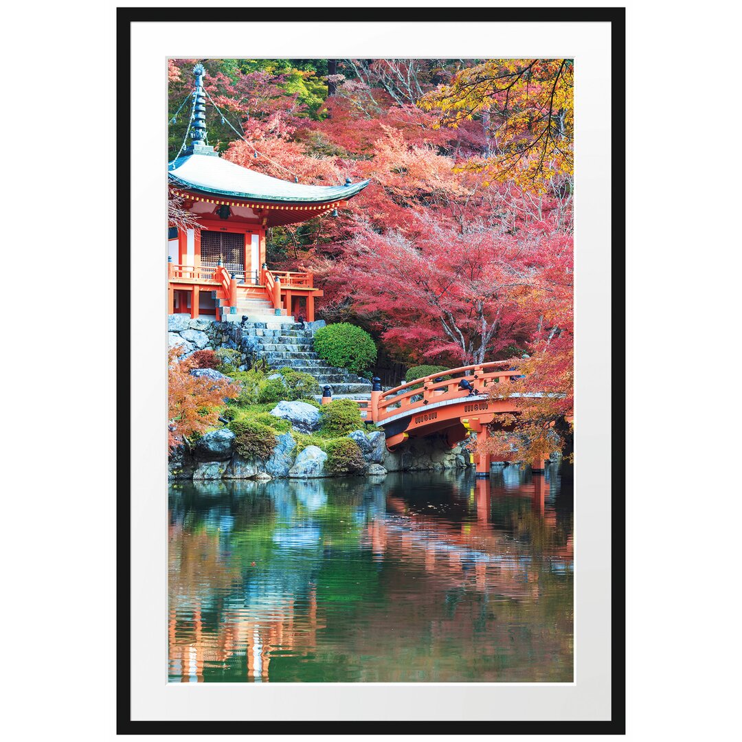 Gerahmtes Poster Wunderschönes Kloster in Japan