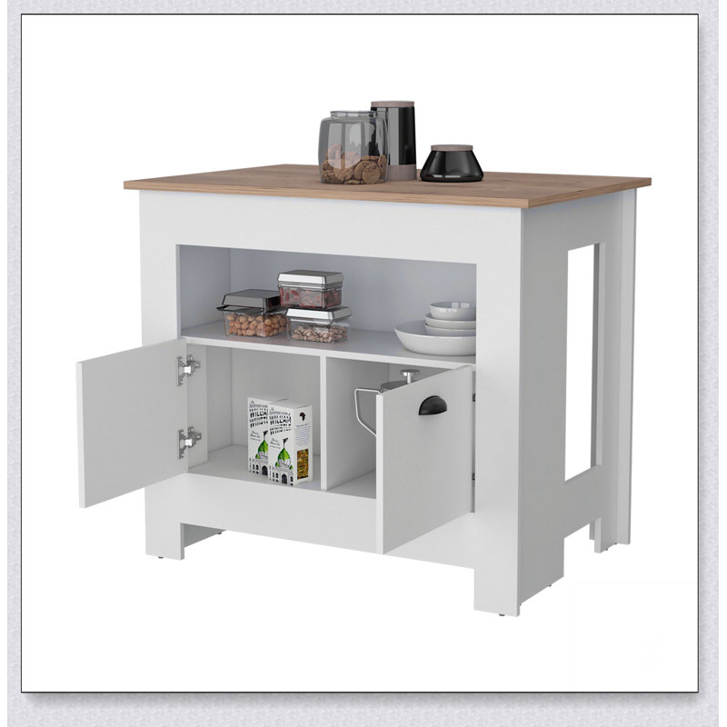 Îlot de cuisine sophistiqué à 2 portes avec rangement spacieux et design polyvalent pour les cuisines modernes et classiques