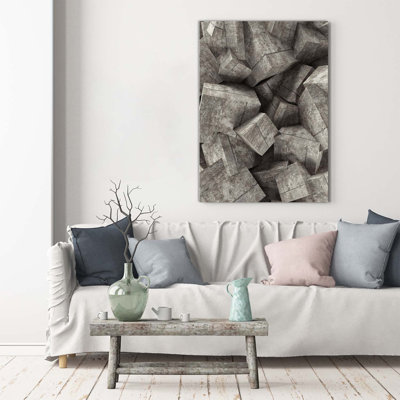 Concrete Cubes - Wrapped Canvas Print