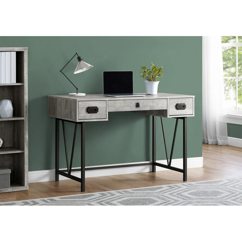 Bureau, bureau d'ordinateur, bureau personnel, ordinateur portable, tiroirs de rangement, L 48 po, bureau, stratifié, métal noir, transitionnel