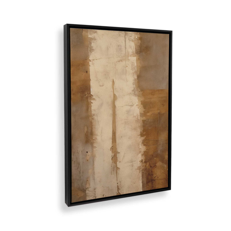 Sienna Strips I, reproduction sur toile, H 30,75 po x l 20,75 po x P 1,75 po, Cadre flottant noir satiné