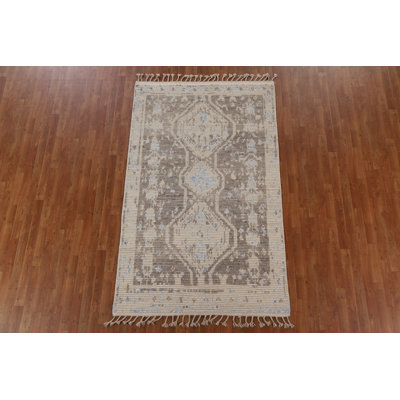 Tapis marocain rayé noué à la main 5 x 8