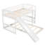 Lit simple au-dessus d'un lit superposé, finition blanche avec glissade et structure en pin massif, peu encombrant pour les chambres à coucher, apparence esthétique grise, matelas à 18 lattes en bois amovible, très limitée