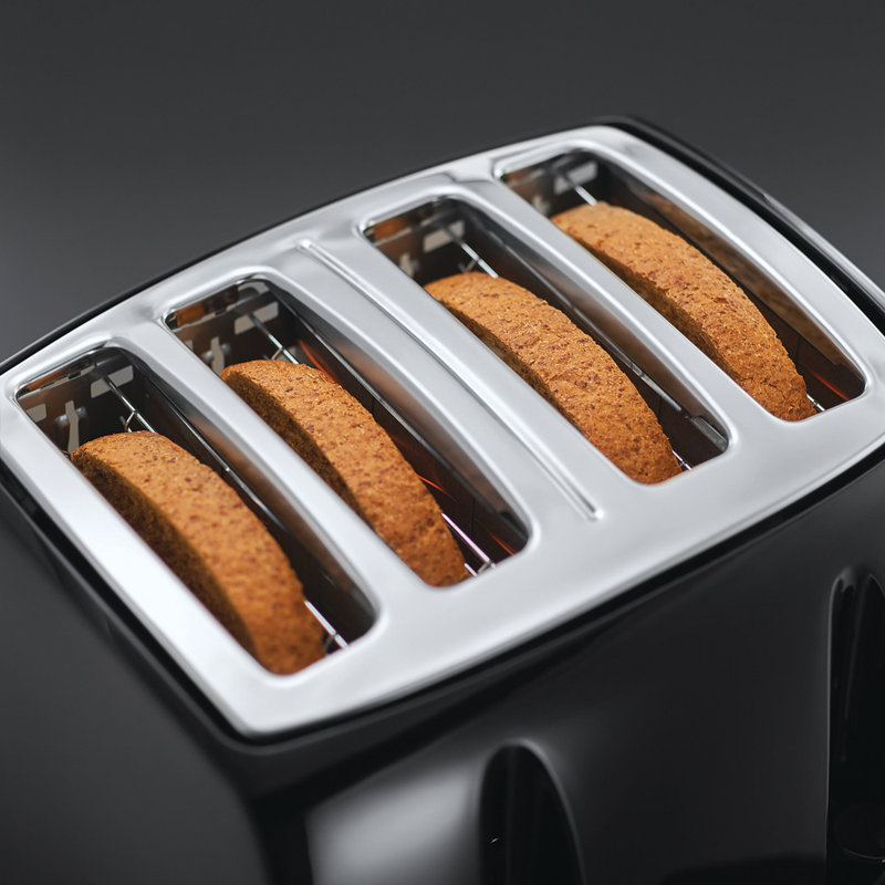 Russell Hobbs 4 Slice Textures Toaster, Black