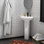 Lavabo de salle de bain piédestal en porcelaine vitreuse 19 "avec trop-plein Eden