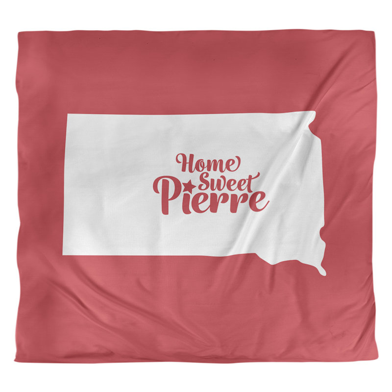 Housse de couette réversible simple Pierre South Dakota, Housse de couette pour grand lit, Rouge, Microfibre