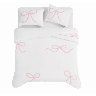 Truly Soft Textured Bow Comforter Set