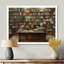 Brun brun, bibliothèque rétro, bibliothèque, merveille, bibliothèque, art mural, salon-2118805690-2118805688