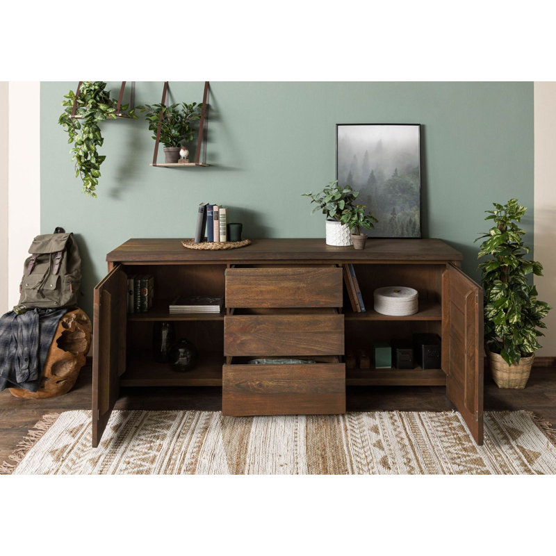 Pure Mango 185cm Solid Wood Sideboard, Brown