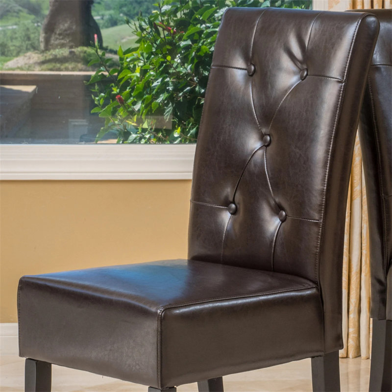 Corinne Tufted Upholstered Dining Chair, Chocolate Brown