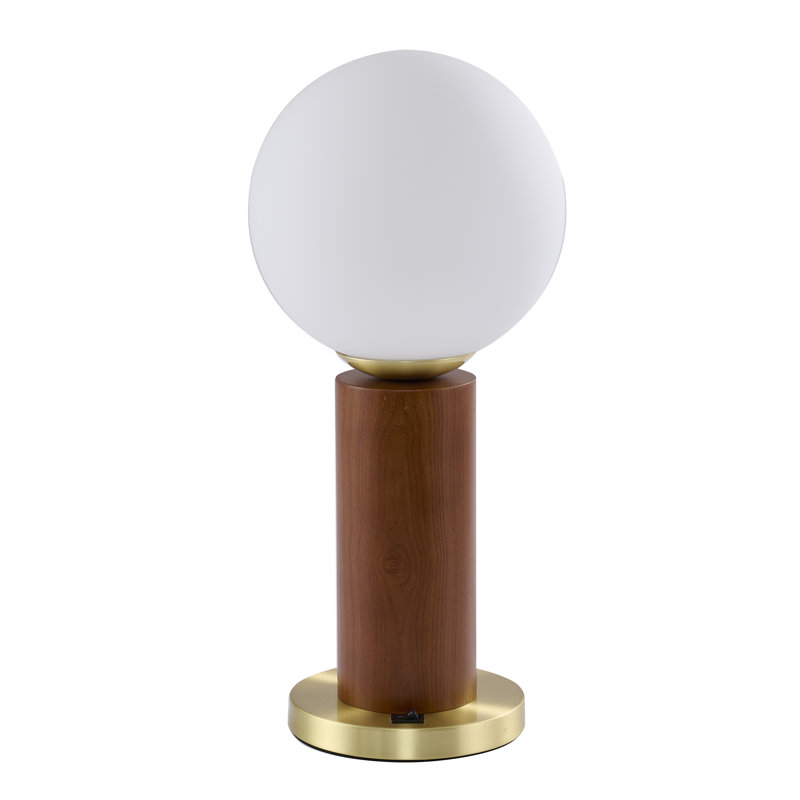 Transitional 1-Light Dark Oak Table Lamp 