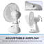 Daewoo 12 Inch White Oscillating Desk Fan, Table Fan with Adjustable Tilt, Carry Handle and 3 Speeds