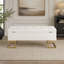 Luxueux banc de rangement en velours et en acier avec un design capitonné, parfait pour la décoration moderne et les sièges supplémentaires.-2121321291
