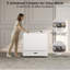 Classeur convertible 3-en-1 - rabattable avec double abattant, 4 tiroirs et prise intégrée, espace de travail de rangement multifonctionnel pour bureau à domicile, rotin blanc-124836804
