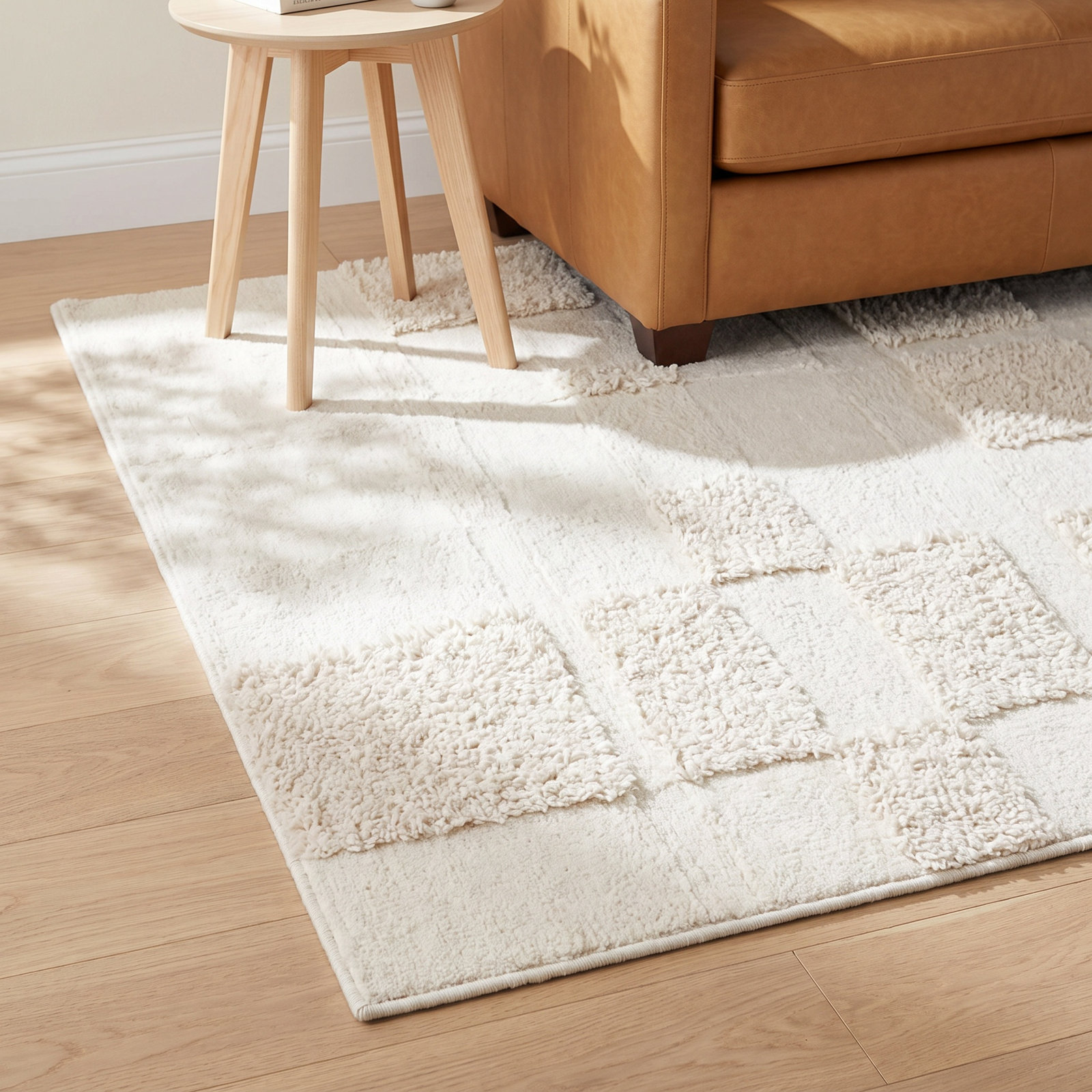 Thenuk Washable Hand-Tufted Geometric Rug, Rectangle 8' x 10'