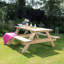 Duxbury Rectangular Pine and Spruce Solid Wood Outdoor Picnic Table - 150 cm W 160 cm D