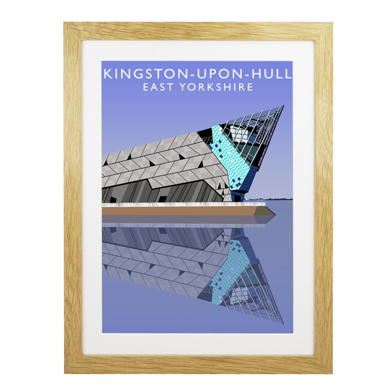 Kingston-upon-Hull 2 by Richard O'Neil - Print, Oak Wood Frame, 43.5 cm H x 33.5 cm W x 2.2 cm D