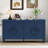 Four-door Sideboard With French Frame Design, Round Ring Handles And Adjustable Shelves-1935965761