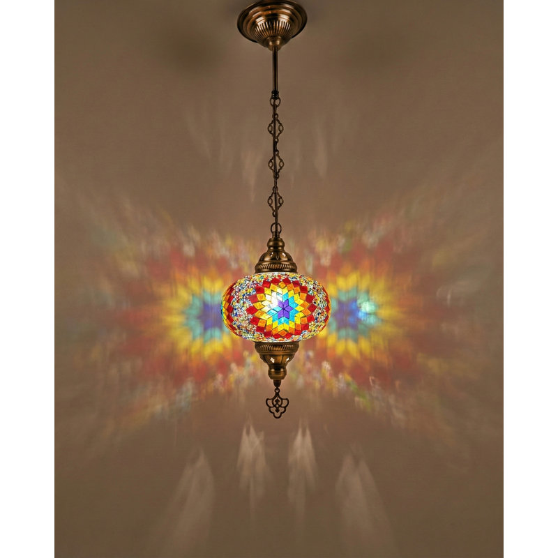 Lustre Roneal, Bleu, H 23,62 po x l 7,45 po x P 7,45 po